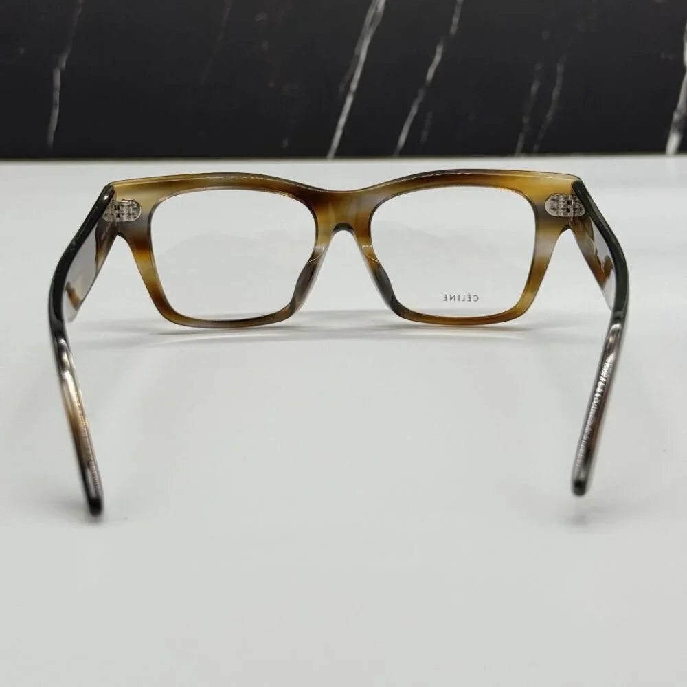 NEW CELINE CL50011F 055 HAVANA SQUARE UNISEX CELINE EYEGLASSES